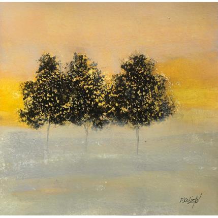 Painting Graines de lumière by Escolier Odile | Painting Figurative Acrylic Landscapes, Minimalist, Nature