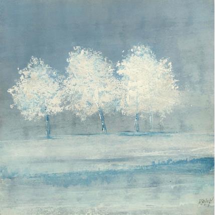 Peinture Quand les arbres se frolent par Escolier Odile | Tableau Figuratif Acrylique Minimaliste, Nature, Paysages