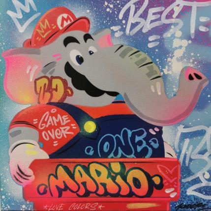 Peinture Mario éléphant par Lemoine Mael | Tableau Pop-art Acrylique, Graffiti Icones Pop