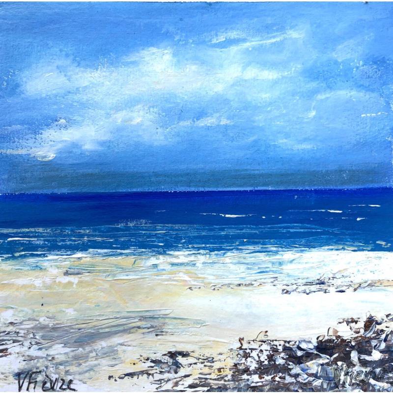 Peinture Plage au soleil par Fièvre Véronique | Tableau Figuratif Acrylique