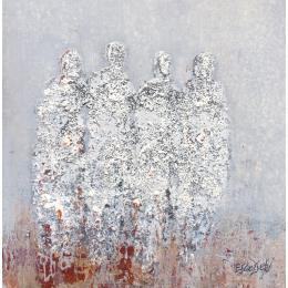 Pintura Ce qui se tisse dans ce jour por Escolier Odile | Pintura Figurativo Acrílico, Cartón Life style