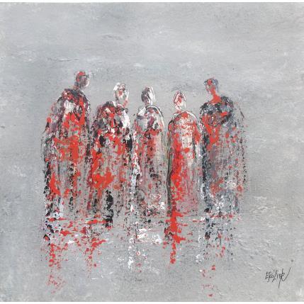 Gemälde  Dans les pas de la vie von Escolier Odile | Gemälde Figurativ Acryl Alltagsszenen, Gesellschaft, Minimalistisch