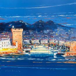 Pintura Marseille, la ville aux yeux bleus por Corbière Liisa | Pintura Figurativo Aceite Paisajes