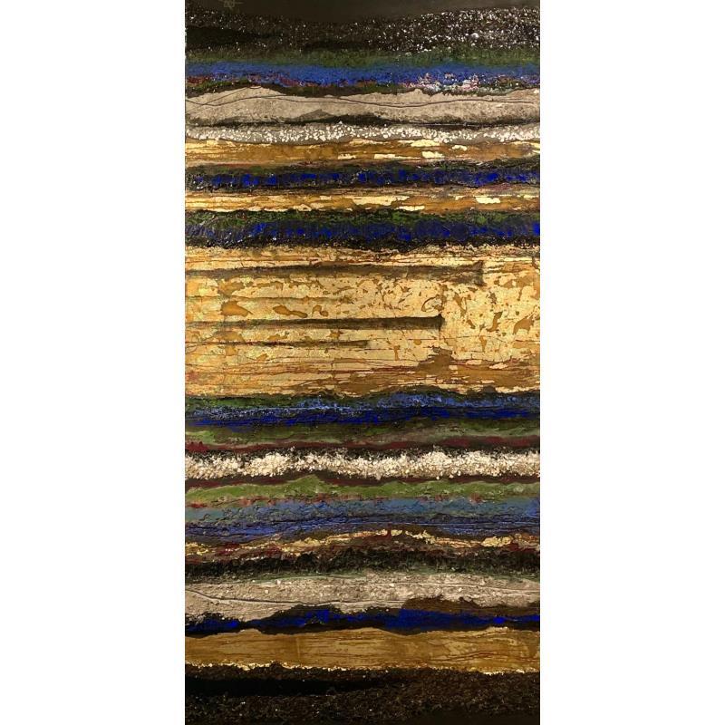 Painting Like a forest by Boiteux Etienne | Painting Abstract Acrylic Gold leaf