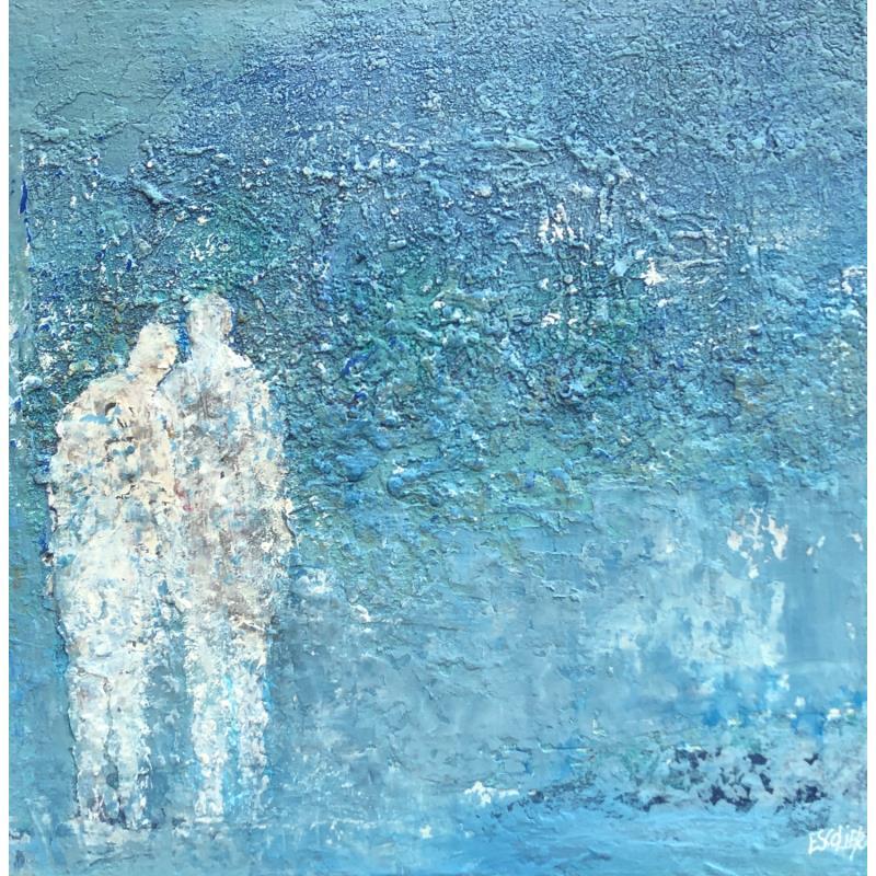 Pintura A la lisière du ciel por Escolier Odile | Pintura Figurativo Paisajes Life style Minimalista Acrílico