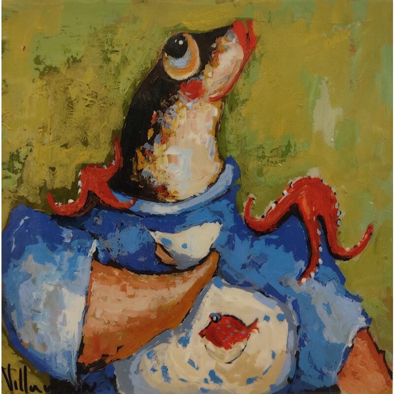 Painting Amigo Nuevo  by Villanueva Puigdelliura Natalia | Painting Figurative Animals Acrylic Resin