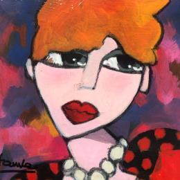 Peinture Douce rousse par Fauve | Tableau Figuratif Acrylique Portraits