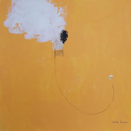 Peinture abstract yellow C 76 par Wilms Hilde | Tableau Abstrait Acrylique, Collage, Feuille d'or