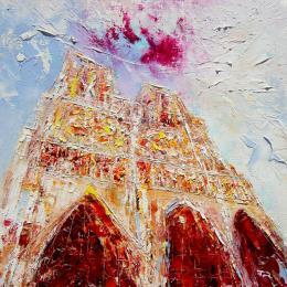 Painting Notre Dame de Paris #2 by Reymond Pierre | Painting Figurative Oil Architecture, Urban