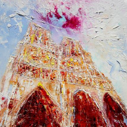 Painting Notre Dame de Paris #2 by Reymond Pierre | Painting Figurative Oil Architecture, Urban