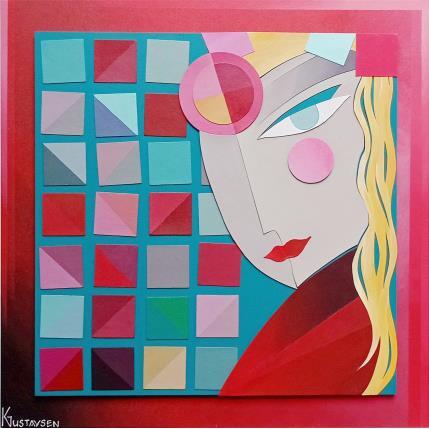 Peinture Multico par Gustavsen Karl | Tableau Figuratif Acrylique, Collage Mode, Portraits