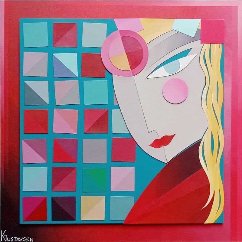 Gemälde Multico von Gustavsen Karl | Gemälde Figurativ Porträt Modus Acryl Collage