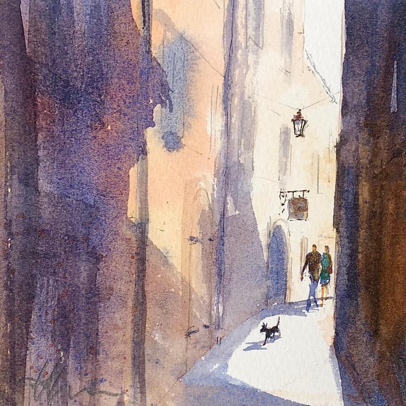 Peinture Coeur de Ville, Toulon (rue des Riaux) par Jones Henry | Tableau Figuratif Aquarelle