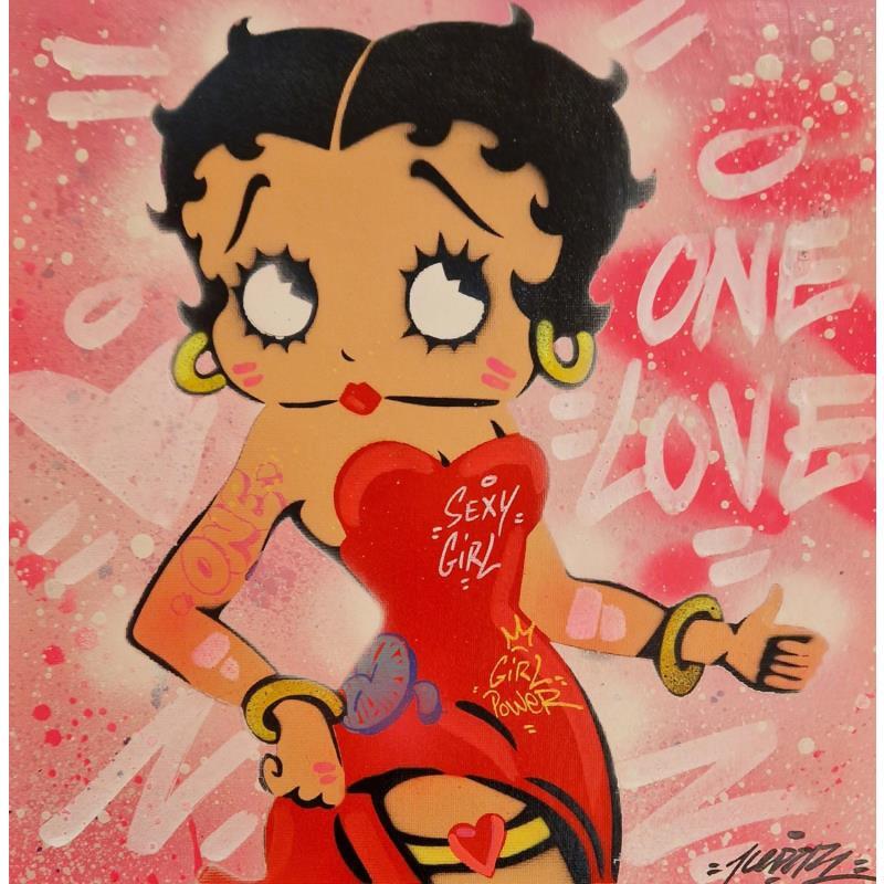 Painting Betty Boop  by Lemoine Mael | Painting Pop-art Pop icons Graffiti Acrylic