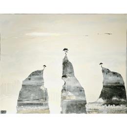 Painting Le Champ des Arbres by Lemonnier  | Painting Subject matter Acrylic, Zinc Landscapes