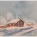 Gemälde Winter in the village von Khomyakova Liliya | Gemälde Figurativ Aquarell