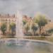 Painting Fountain in Grenoble by Khomyakova Liliya | Painting Figurative Watercolor
