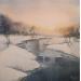 Pintura River winter por Khomyakova  Liliya  | Pintura Figurativo Acuarela