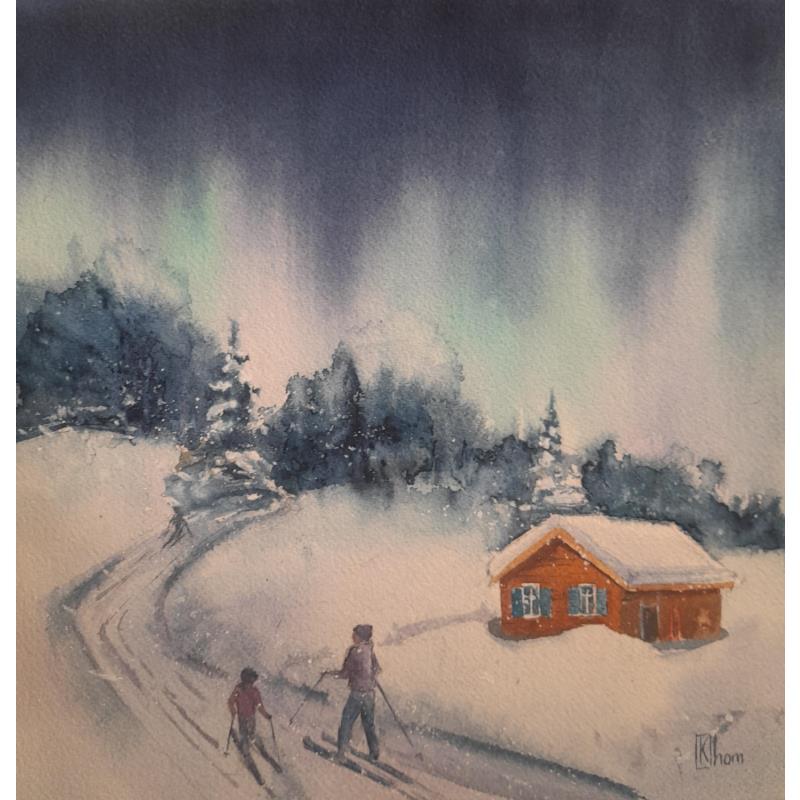 Painting Magic evening in the mountains by Khomyakova  Liliya  | Painting Figurative Watercolor