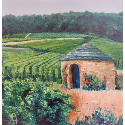 Painting Cadole dans les vignes de Bourgogne by Degabriel Véronique | Painting Realism Oil Landscapes
