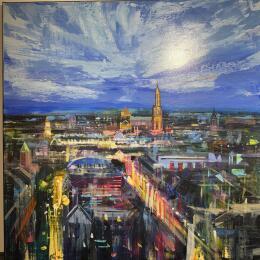 Painting Vol de nuit by Frédéric Thiery | Painting Figurative Acrylic