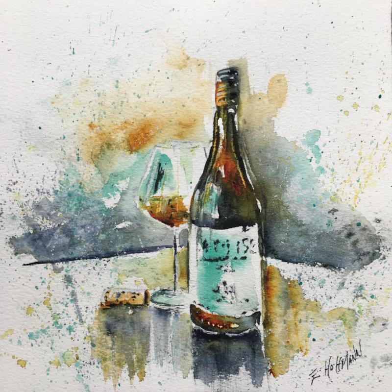 Painting Côte du Rhône by Hoffmann Elisabeth | Painting Figurative Life style Still-life Watercolor
