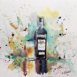 Peinture Un Ricard ? par Hoffmann Elisabeth | Tableau Figuratif Aquarelle Natures mortes, Scènes de vie