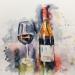 Peinture Côte du Rhône par Hoffmann Elisabeth | Tableau Figuratif Scènes de vie Natures mortes Aquarelle