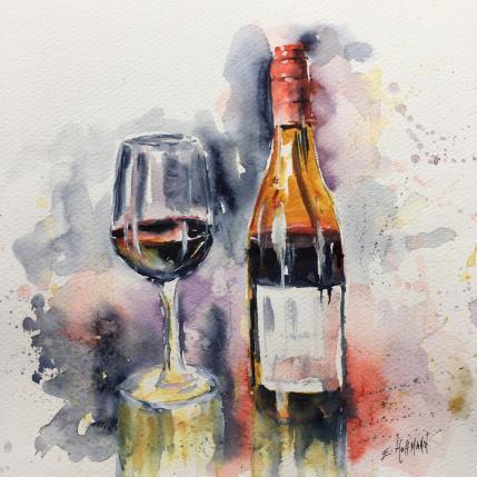 Peinture Côte du Rhône par Hoffmann Elisabeth | Tableau Figuratif Aquarelle Natures mortes, Scènes de vie