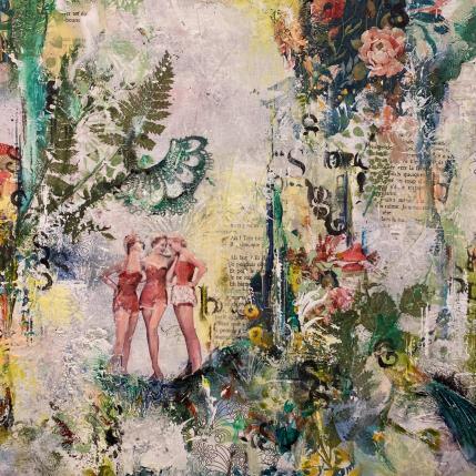 Painting The secrret garden by Bergeron Marie-Josée | Painting Surrealism Acrylic, Gluing, Oil Life style, Portrait, Urban