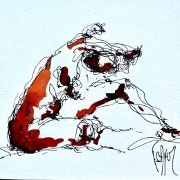 Gemälde Anne von Sahuc François | Gemälde Figurativ Acryl, Tinte Akt, Minimalistisch