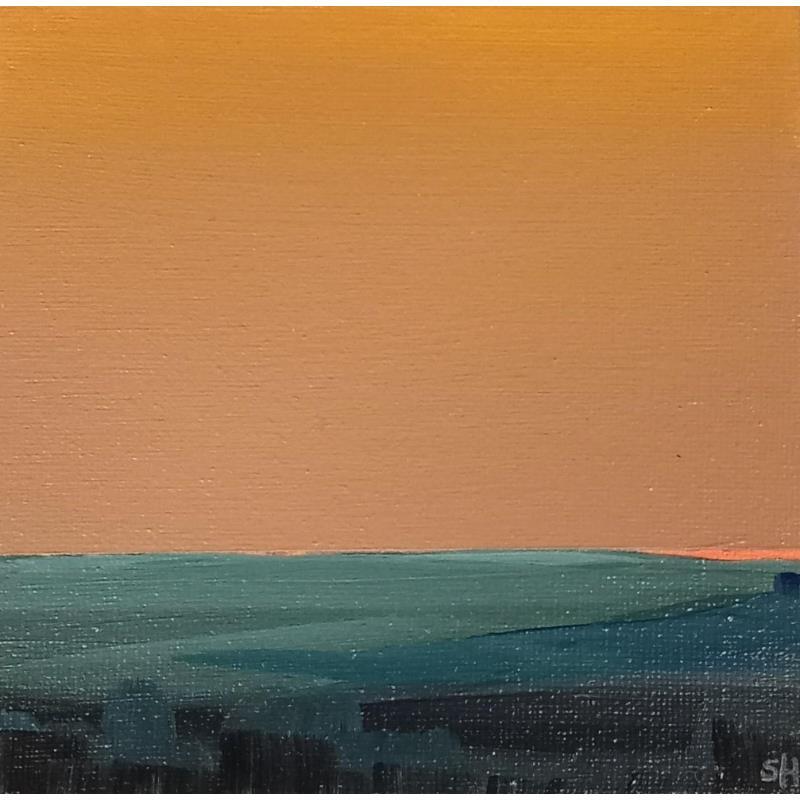 Peinture SUNSET OVER THE HILLS par Herz Svenja | Tableau Abstrait Paysages Acrylique