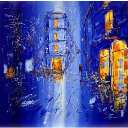 Gemälde Soirée animée von Rousseau Patrick | Gemälde Figurativ Öl Urban