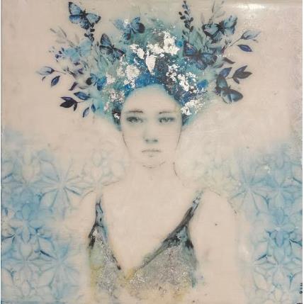 Peinture Azulada III par Bofill Laura | Tableau Figuratif Acrylique, Bois, Résine Portraits