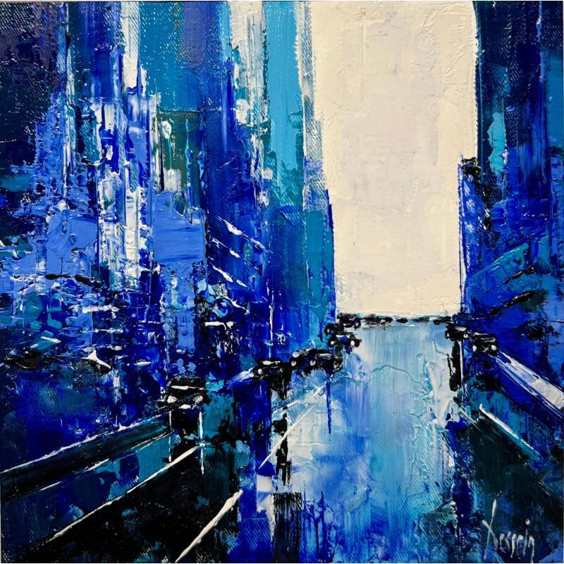 Painting Blue NY by Dessein Pierre | Painting Figurative Oil