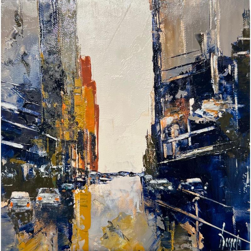 Peinture New York at night par Dessein Pierre | Tableau Figuratif Huile