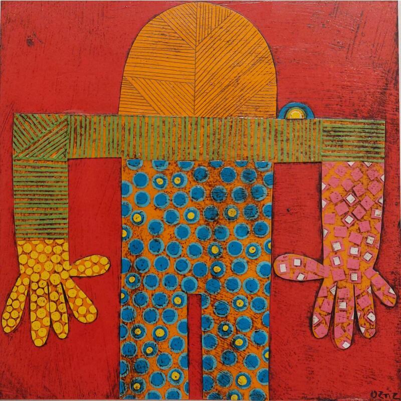 Painting Hombrecito 4 by Ortiz Gustavo | Painting Raw art Acrylic Gluing