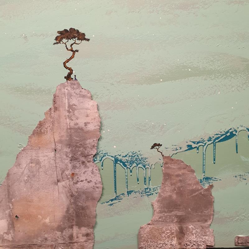 Peinture N° 5128 Ne faire qu'un avec les éléments par Lemonnier  | Tableau Matiérisme Paysages Acrylique Zinc