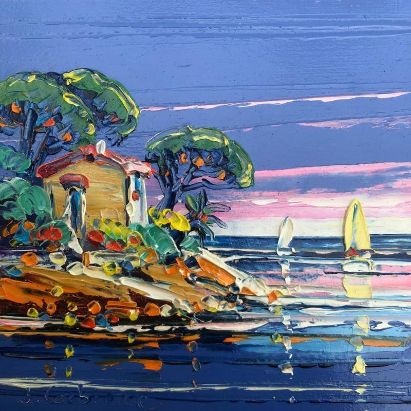 Painting Quelle belle soirée by Corbière Liisa | Painting Figurative Landscapes Oil