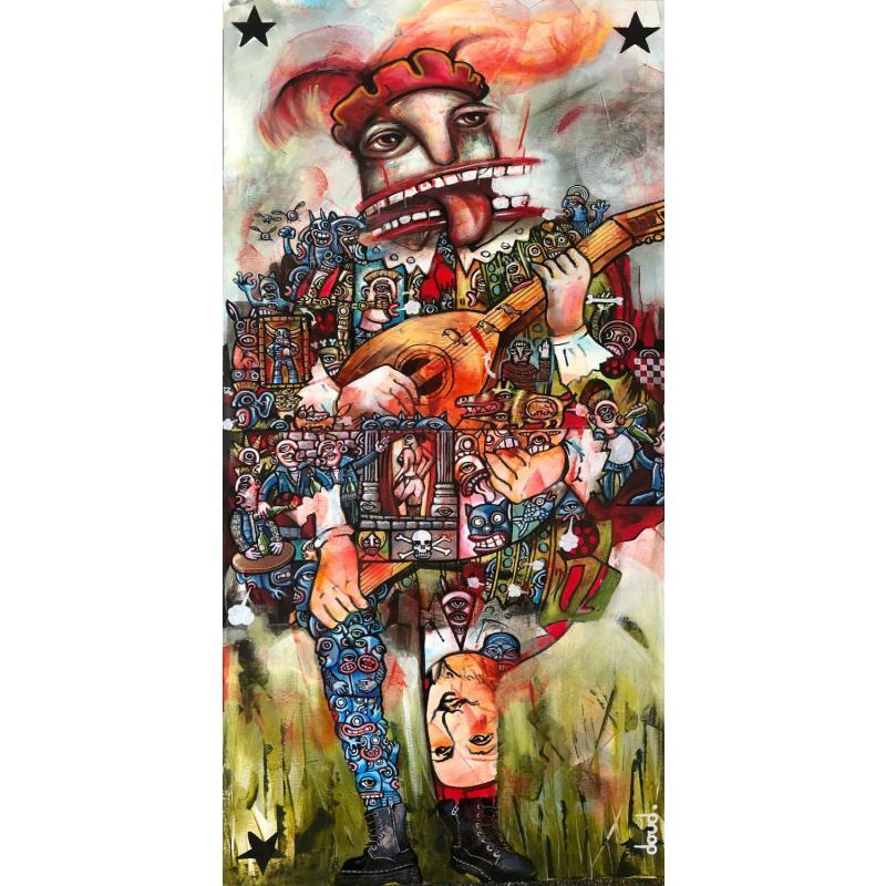 Painting Lyre éclectique by Doudoudidon | Painting Raw art Acrylic Life style, Portrait, Society