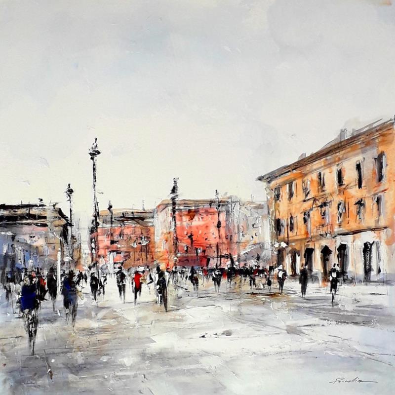 Painting Massena la place by Poumelin Richard | Painting Figurative Landscapes Oil Acrylic