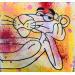 Peinture Panthere rose par Kikayou | Tableau Pop-art Icones Pop Graffiti Acrylique Collage