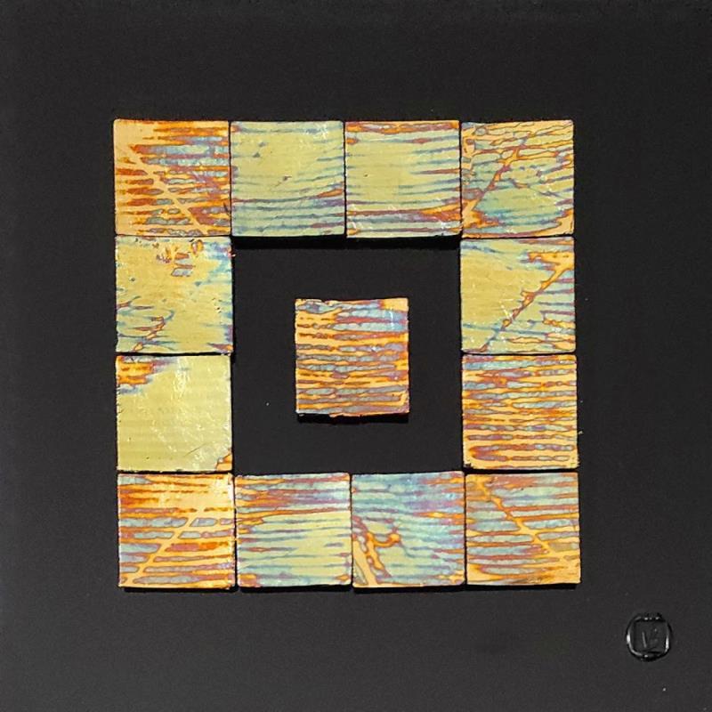 Gemälde Palm Beach von Bauquel Véronique | Gemälde Abstrakt Minimalistisch Holz