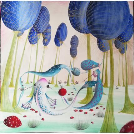 Painting La dance des moments inoubliables by Nai | Painting Surrealism Acrylic, Gluing Animals, Marine, Nature