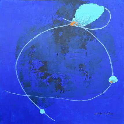 Peinture abstract blue B 74 par Wilms Hilde | Tableau Abstrait Acrylique, Collage