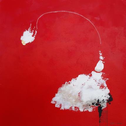 Peinture abstract red C 77 par Wilms Hilde | Tableau Abstrait Acrylique, Collage, Feuille d'or