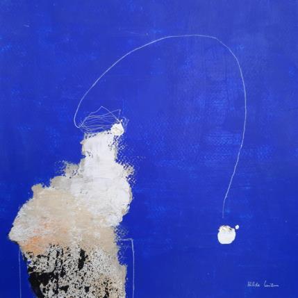 Painting abstract blue C 78 by Wilms Hilde | Painting Abstract Acrylic, Gluing, Gold leaf