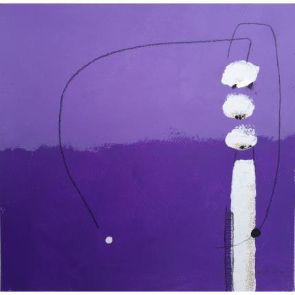 Painting abstract violet C 80 by Wilms Hilde | Painting Abstract Acrylic, Cardboard, Gluing, Gold leaf