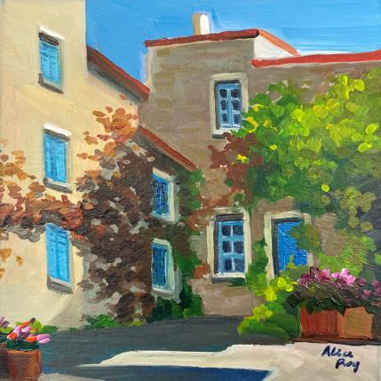 Peinture Village de provence par Alice Roy | Tableau Figuratif Acrylique Architecture, Nature