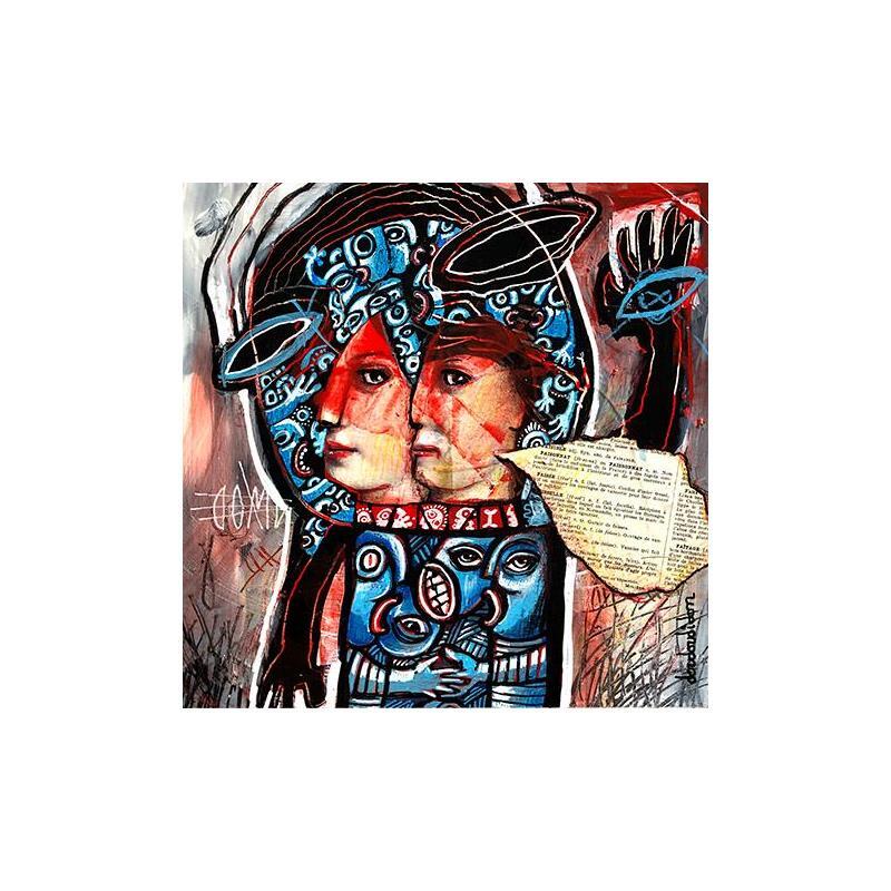 Painting Je t'avais bien dit que c'est bizarre by Doudoudidon | Painting Raw art Life style Nude Acrylic Gluing